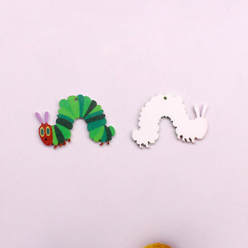 10 τμχ/συσκευασία ακρυλικό σκουλαρίκι Kawaii Caterpillar Charms Χαριτωμένο μενταγιόν μικρού ζώου για μπρελόκ για τσάντα αυτοκινήτου με σταγόνες για DIY Jewelry Make