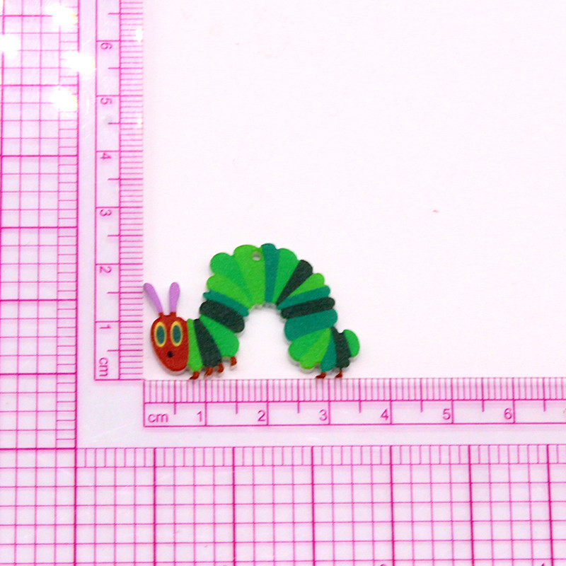 10db/csomag Kawaii Caterpillar akril fülbevaló bűbáj aranyos kisállat medál füleshez autótáska kulcstartó barkács ékszer gyártmány