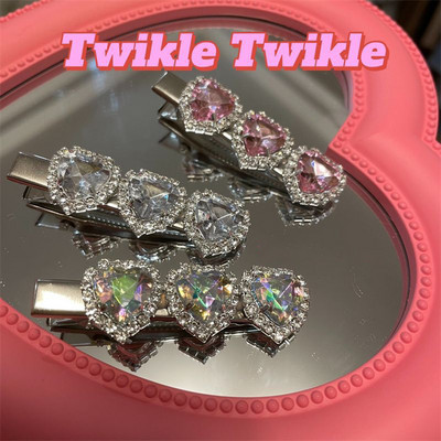 Vintage Shine Kalnų krištolas Love Heart Crystal Plaukų segtukas moterims Romantiška elegantiška madinga plaukų segtukas Išskirtiniai plaukų aksesuarai Dovana