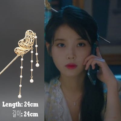 Retro elegáns koreai divat hajtű nőknek Hotel Del Luna 호텔 델루나 Hírességek Hajkiegészítők IU TV Ékszer Ajándék Dráma Hajtű
