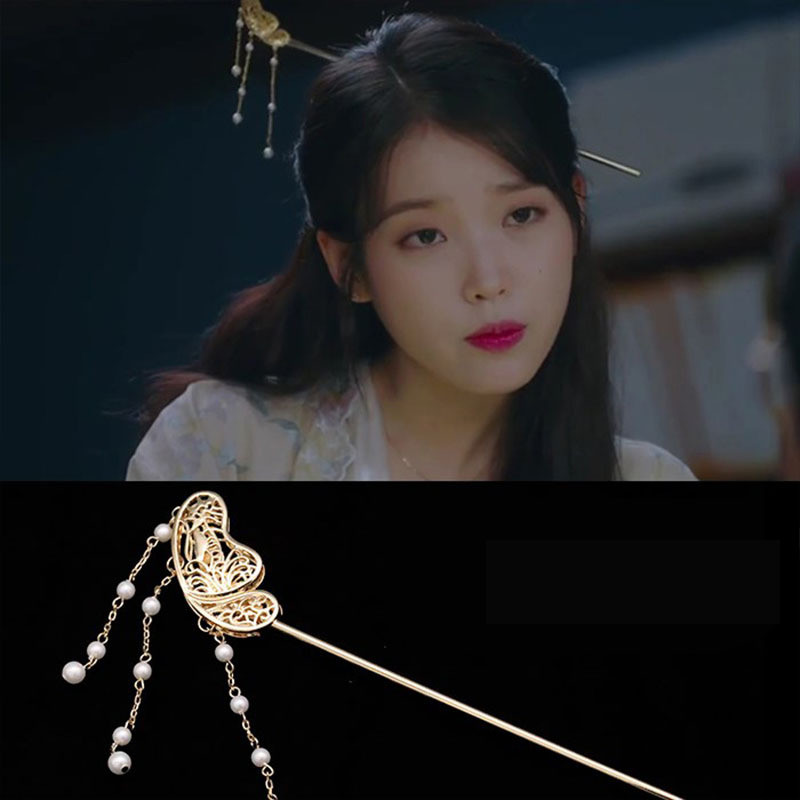Retro elegáns koreai divat hajtű nőknek Hotel Del Luna 호텔 델루나 Hírességek Hajkiegészítők IU TV Ékszer Ajándék Dráma Hajtű