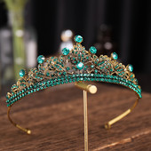 Vintage barokk korona Tiara Diadem esküvői kristály strassz korona és tiaras menyasszonyi haj ékszerek esküvői haj kiegészítők