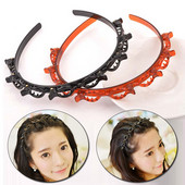 Traka za glavu Muškarci Žene Sportski obruč za kosu Alat za pletenje Višeslojna plastična kopča za kosu Dvostruke šiške Frizura Ukosnica Dodaci za kosu