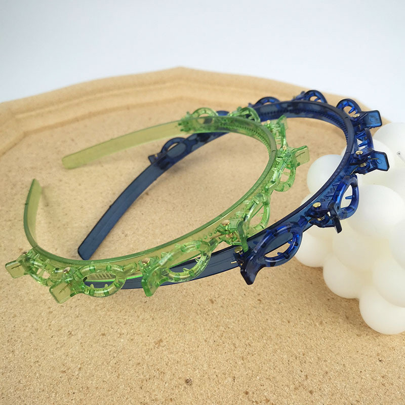 Traka za glavu Muškarci Žene Sportski obruč za kosu Alat za pletenje Višeslojna plastična kopča za kosu Dvostruke šiške Frizura Ukosnica Dodaci za kosu