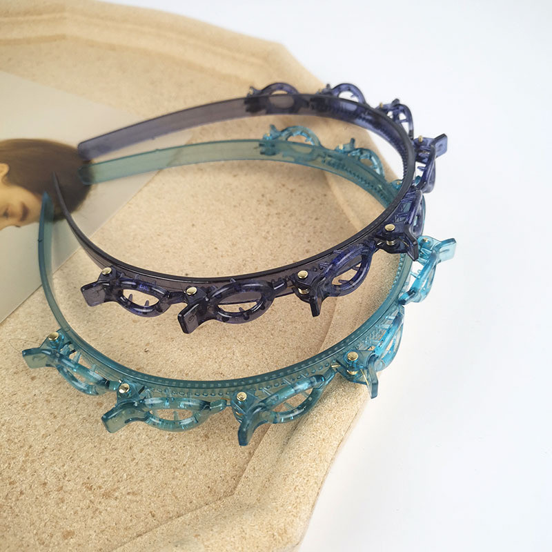 Traka za glavu Muškarci Žene Sportski obruč za kosu Alat za pletenje Višeslojna plastična kopča za kosu Dvostruke šiške Frizura Ukosnica Dodaci za kosu