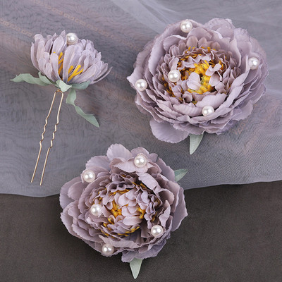 3 Vnt Gėlių plaukų segtukai Kinijos Hanfu galvos apdangalas perlas U formos plaukų segtukai galvos apdangalas Vintažinis moteriškas vestuvinių plaukų aksesuarai papuošalai