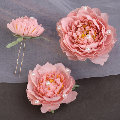 3 Vnt Gėlių plaukų segtukai Kinijos Hanfu galvos apdangalas perlas U formos plaukų segtukai galvos apdangalas Vintažinis moteriškas vestuvinių plaukų aksesuarai papuošalai