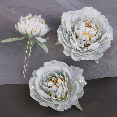 3 Vnt Gėlių plaukų segtukai Kinijos Hanfu galvos apdangalas perlas U formos plaukų segtukai galvos apdangalas Vintažinis moteriškas vestuvinių plaukų aksesuarai papuošalai