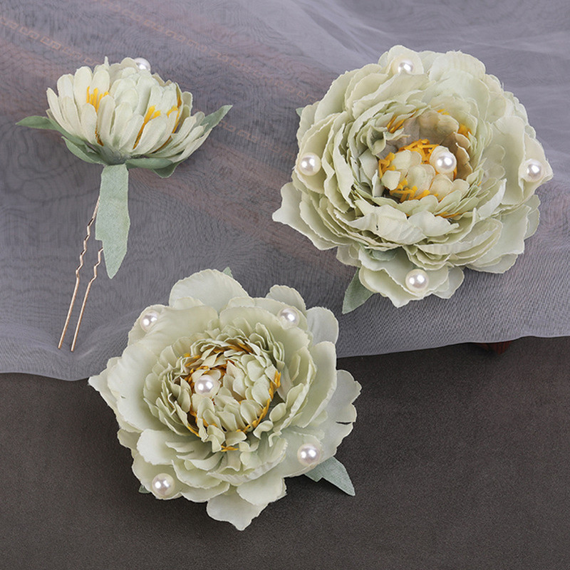 3 Vnt Gėlių plaukų segtukai Kinijos Hanfu galvos apdangalas perlas U formos plaukų segtukai galvos apdangalas Vintažinis moteriškas vestuvinių plaukų aksesuarai papuošalai