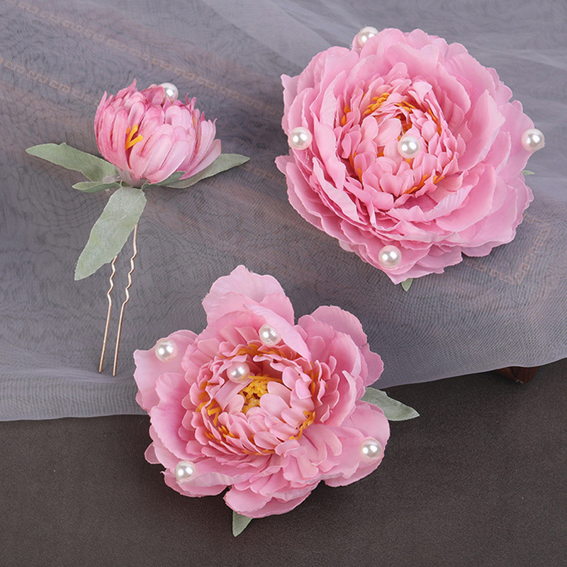 3 Vnt Gėlių plaukų segtukai Kinijos Hanfu galvos apdangalas perlas U formos plaukų segtukai galvos apdangalas Vintažinis moteriškas vestuvinių plaukų aksesuarai papuošalai