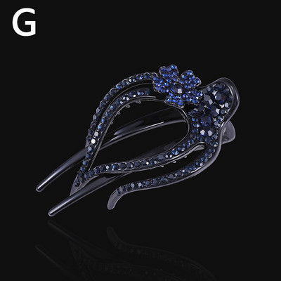 Gheare de păr cu strasuri de rață Agrafă de păr cu flori Piepteni de păr de cristal Gheare de păr elegantă pentru femeie Accesorii de păr la modă lucrate manual