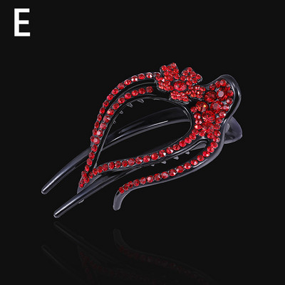 Gheare de păr cu strasuri de rață Agrafă de păr cu flori Piepteni de păr de cristal Gheare de păr elegantă pentru femeie Accesorii de păr la modă lucrate manual