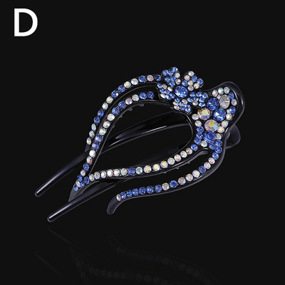 Gheare de păr cu strasuri de rață Agrafă de păr cu flori Piepteni de păr de cristal Gheare de păr elegantă pentru femeie Accesorii de păr la modă lucrate manual