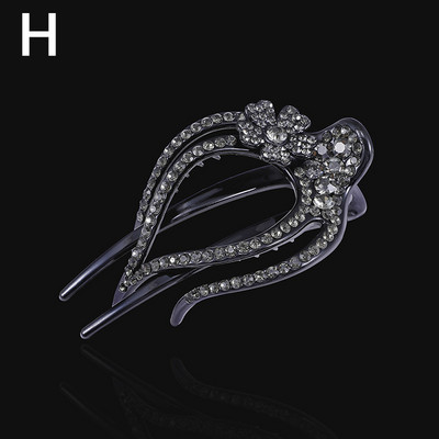 Gheare de păr cu strasuri de rață Agrafă de păr cu flori Piepteni de păr de cristal Gheare de păr elegantă pentru femeie Accesorii de păr la modă lucrate manual