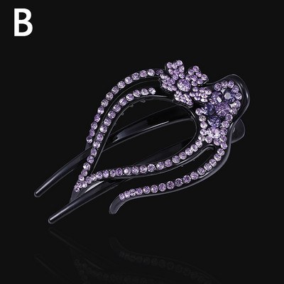 Gheare de păr cu strasuri de rață Agrafă de păr cu flori Piepteni de păr de cristal Gheare de păr elegantă pentru femeie Accesorii de păr la modă lucrate manual