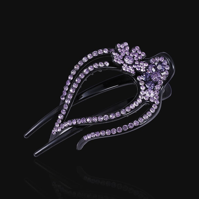 Gheare de păr cu strasuri de rață Agrafă de păr cu flori Piepteni de păr de cristal Gheare de păr elegantă pentru femeie Accesorii de păr la modă lucrate manual