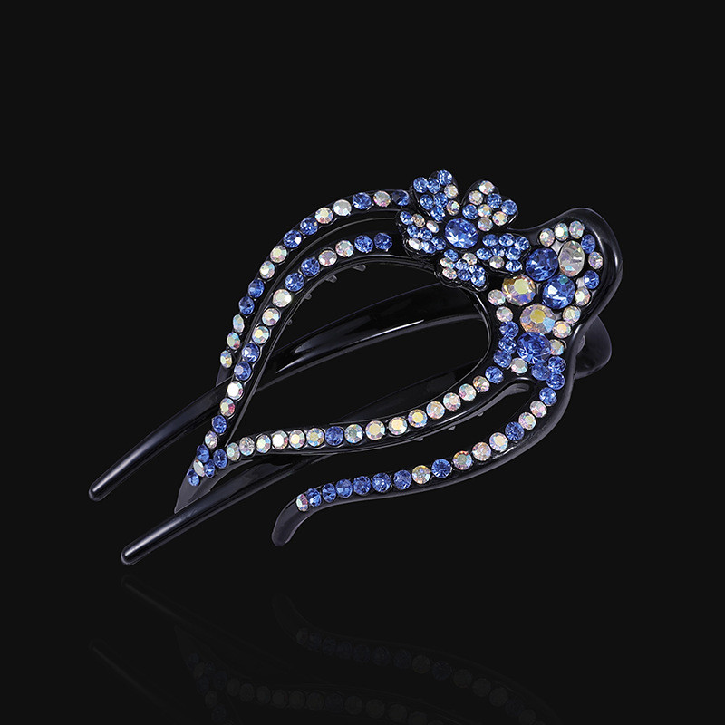 Gheare de păr cu strasuri de rață Agrafă de păr cu flori Piepteni de păr de cristal Gheare de păr elegantă pentru femeie Accesorii de păr la modă lucrate manual