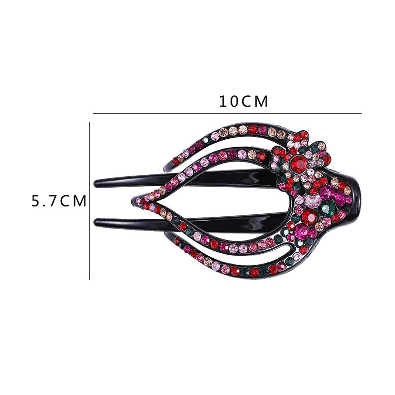 Gheare de păr cu strasuri de rață Agrafă de păr cu flori Piepteni de păr de cristal Gheare de păr elegantă pentru femeie Accesorii de păr la modă lucrate manual