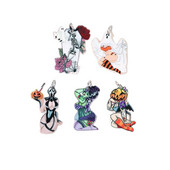 10db Halloween Charms Kreatív akril sütőtök Pinup Ghost ékszer Findings Fülbevaló medál nyaklánc barkács készítési kiegészítők