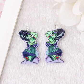 10 τμχ Halloween Charms Creative Acrylic Pumpkin Pinup Ghost Jewelry Findings Σκουλαρίκι κρεμαστό κολιέ DIY Αξεσουάρ κατασκευής