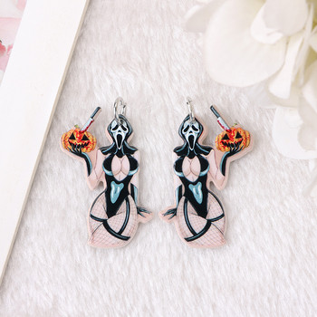 10 τμχ Halloween Charms Creative Acrylic Pumpkin Pinup Ghost Jewelry Findings Σκουλαρίκι κρεμαστό κολιέ DIY Αξεσουάρ κατασκευής