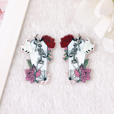 10db Halloween Charms Kreatív akril sütőtök Pinup Ghost ékszer Findings Fülbevaló medál nyaklánc barkács készítési kiegészítők