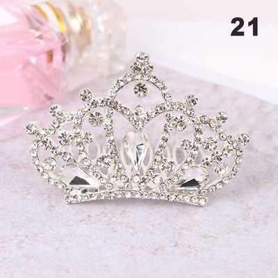 Gyerekek Gyerekek Mini Kristály Koronák Lányok Aranyos Virág Strasszkő Princess Tiaras Hajfésű Születésnapi Party Haj Ékszer Kiegészítők