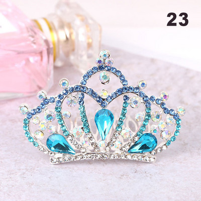 Gyerekek Gyerekek Mini Kristály Koronák Lányok Aranyos Virág Strasszkő Princess Tiaras Hajfésű Születésnapi Party Haj Ékszer Kiegészítők
