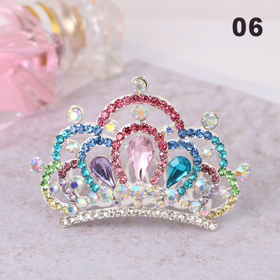 Gyerekek Gyerekek Mini Kristály Koronák Lányok Aranyos Virág Strasszkő Princess Tiaras Hajfésű Születésnapi Party Haj Ékszer Kiegészítők