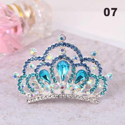 Gyerekek Gyerekek Mini Kristály Koronák Lányok Aranyos Virág Strasszkő Princess Tiaras Hajfésű Születésnapi Party Haj Ékszer Kiegészítők