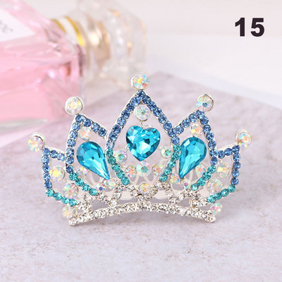Gyerekek Gyerekek Mini Kristály Koronák Lányok Aranyos Virág Strasszkő Princess Tiaras Hajfésű Születésnapi Party Haj Ékszer Kiegészítők