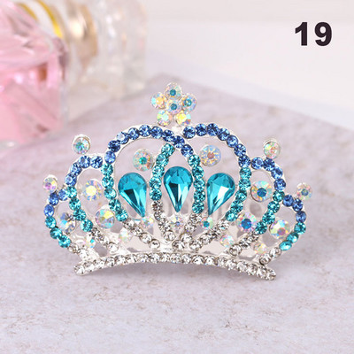 Gyerekek Gyerekek Mini Kristály Koronák Lányok Aranyos Virág Strasszkő Princess Tiaras Hajfésű Születésnapi Party Haj Ékszer Kiegészítők