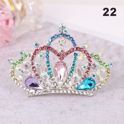 Gyerekek Gyerekek Mini Kristály Koronák Lányok Aranyos Virág Strasszkő Princess Tiaras Hajfésű Születésnapi Party Haj Ékszer Kiegészítők