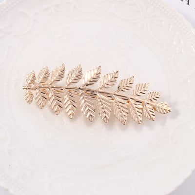 Falevél Hajcsat Fésű Esküvői Arany Szín Fém Női Hajtű Virágok Strasszkő Hajfésűk Hajkiegészítők Styling Tools