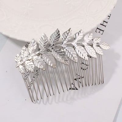 Falevél Hajcsat Fésű Esküvői Arany Szín Fém Női Hajtű Virágok Strasszkő Hajfésűk Hajkiegészítők Styling Tools