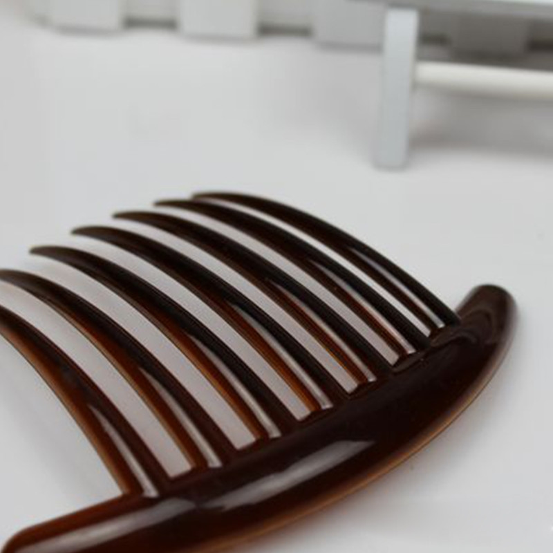 X7YC Češalj za kosu sa širokim zubima Francuski uvijeni nelomljivi češalj za dobro držanje Češalj za kosu sa strane Češalj za žene Djevojke DIY crna/kava