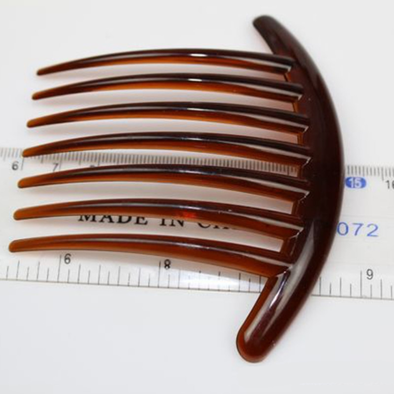 X7YC Češalj za kosu sa širokim zubima Francuski uvijeni nelomljivi češalj za dobro držanje Češalj za kosu sa strane Češalj za žene Djevojke DIY crna/kava