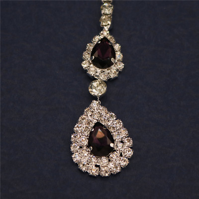 Homlok-hajtűk nőknek Etnikai strasszos medál hajtűdíszítéssel indiai hajékszerek fejdísz hajkiegészítők