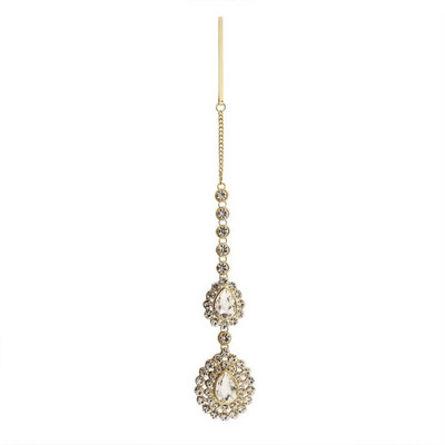 Homlok-hajtűk nőknek Etnikai strasszos medál hajtűdíszítéssel indiai hajékszerek fejdísz hajkiegészítők