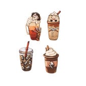 8db Halloween Charms Kreatív akril kávé fülbevaló medál nyaklánc barkács készítési kiegészítők