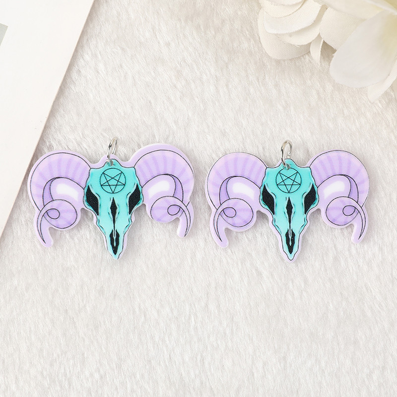 10 bucăți Pastel Goth șarpe pisică craniu Breloc drăguț creativ pandantiv acrilic pentru cercei colier bricolaj