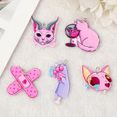 10kom pastelnih goth zavoja za mačke za Noć vještica Prekrižene čarolije Sablasni kreativni akrilni privjesak za naušnice Ogrlica Diy Izrada