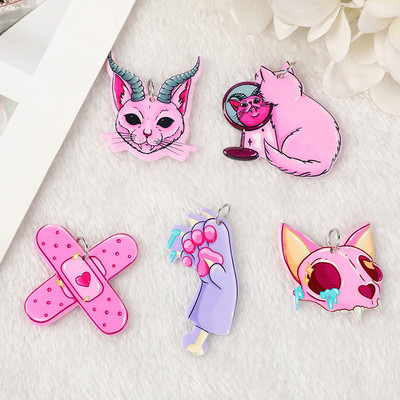 10kom pastelnih goth zavoja za mačke za Noć vještica Prekrižene čarolije Sablasni kreativni akrilni privjesak za naušnice Ogrlica Diy Izrada