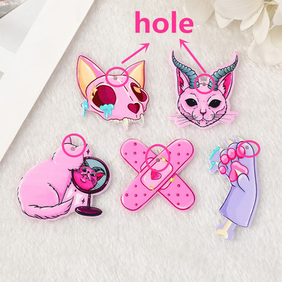 10kom pastelnih goth zavoja za mačke za Noć vještica Prekrižene čarolije Sablasni kreativni akrilni privjesak za naušnice Ogrlica Diy Izrada