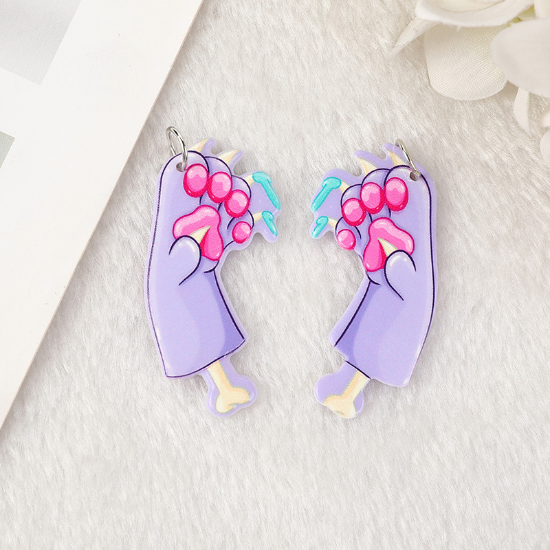 10kom pastelnih goth zavoja za mačke za Noć vještica Prekrižene čarolije Sablasni kreativni akrilni privjesak za naušnice Ogrlica Diy Izrada