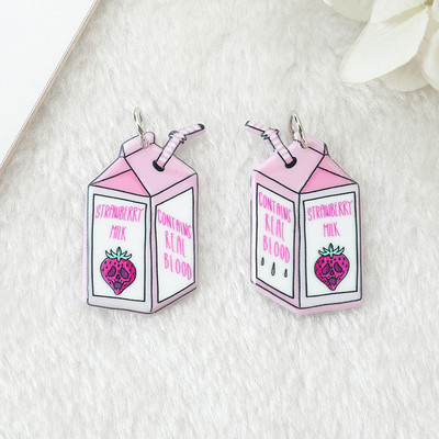 10 db Pasztell Goth Ghost Charms Spooky Creative Akril Szív Csontváz Rózsa Fenék Medál Fülbevaló Nyaklánc Diy Készítés