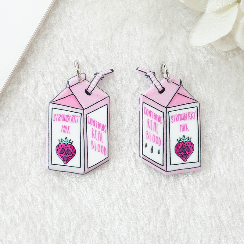 10 db Pasztell Goth Ghost Charms Spooky Creative Akril Szív Csontváz Rózsa Fenék Medál Fülbevaló Nyaklánc Diy Készítés