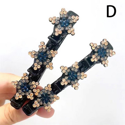 2kom modne ženske kopče za kosu Svjetlucavi umjetni kristalni cvjetovi Zvjezdaste ukosnice sa šiškama Bočna kopča fiksnog oblika Pokrivala za djevojke