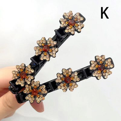 2kom modne ženske kopče za kosu Svjetlucavi umjetni kristalni cvjetovi Zvjezdaste ukosnice sa šiškama Bočna kopča fiksnog oblika Pokrivala za djevojke