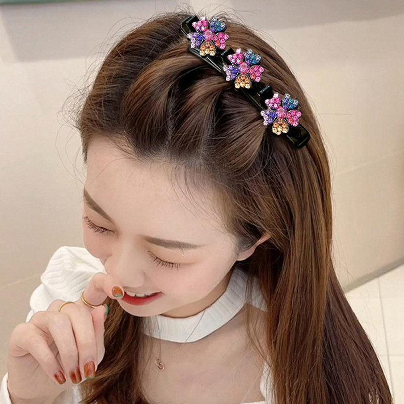 2kom modne ženske kopče za kosu Svjetlucavi umjetni kristalni cvjetovi Zvjezdaste ukosnice sa šiškama Bočna kopča fiksnog oblika Pokrivala za djevojke